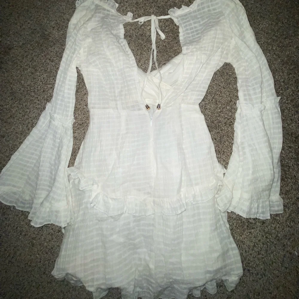 Indikah White Ruffle Mini Dress - Picture 2 of 6